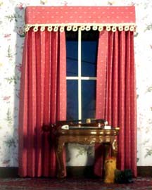 burgundy paper curtains
